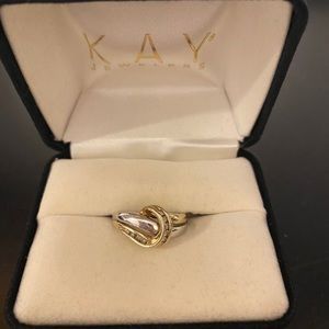 2 tone gold and diamond ring